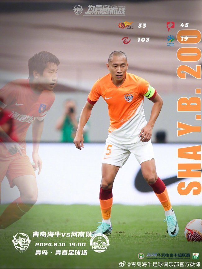 青島海牛對河南首發(fā)，四外援對戰(zhàn)兩外援，鐘義浩出戰(zhàn)。